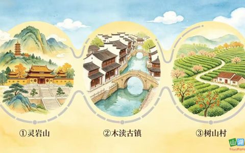 苏州西部山水人文一日游灵岩山·木渎古镇·生态村（5个途径点）